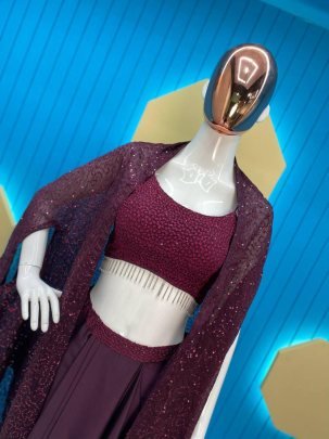Wine Colour Indowestern Dhoti Suit With Shrug