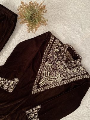 Winter Wear Brown Colour Co Ord Set