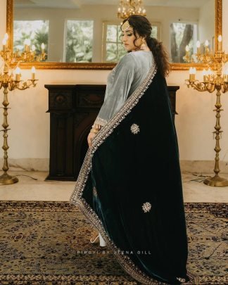 Winter Wedding Velvet  Fabric Suit