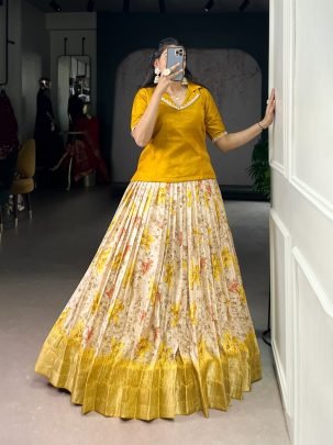 Yellow Radiance Luxe Dola Chex lehenga