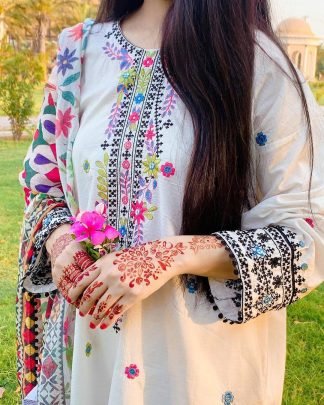 Zohra Elegance White 3 Piece Set