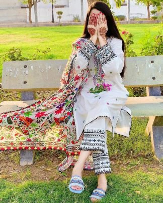 Zohra Elegance White 3 Piece Set