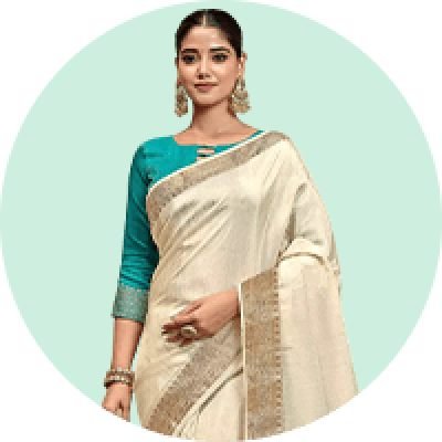 Cream Sarees
