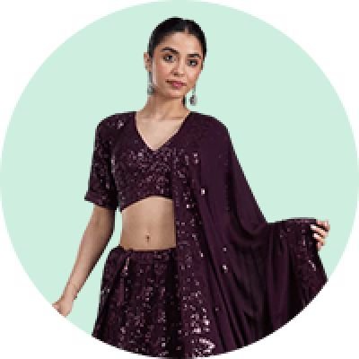 Wine Lehenga